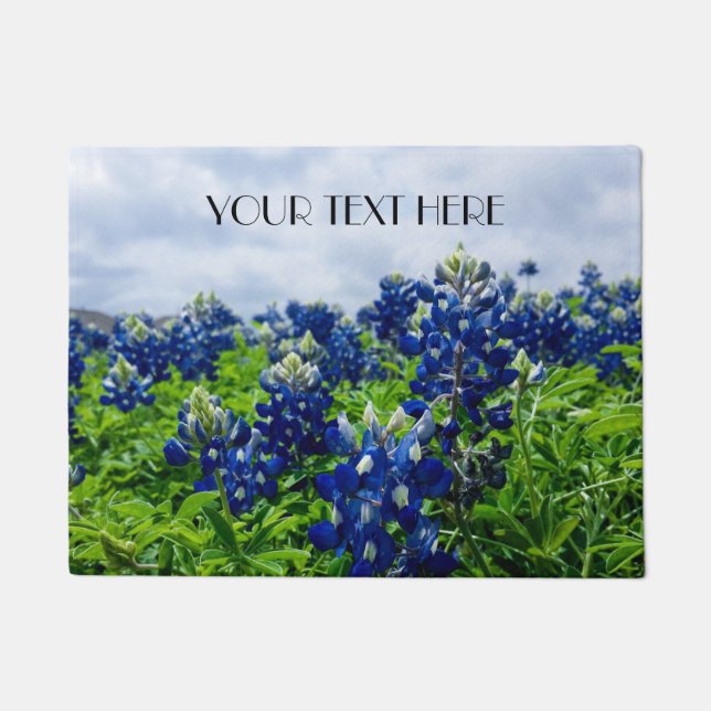 Bluebonnets Blue Flowers Texas texan Floral  Doormat (Front)