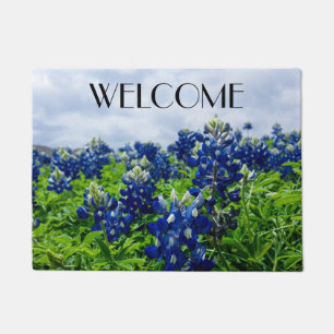 Bluebonnets Blue Flowers Texas texan Floral  Doormat