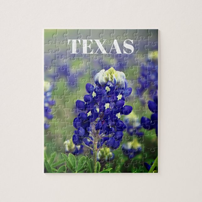 Bluebonnets Blue Flowers Texas Texan Floral Jigsaw Puzzle (Vertical)