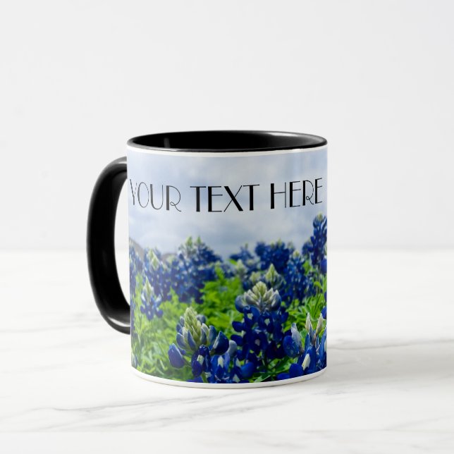 Bluebonnets Blue Flowers Texas texan Floral Mug (Front Left)