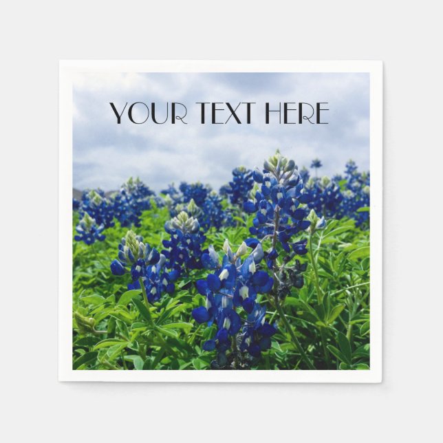 Bluebonnets Blue Flowers Texas texan Floral Napkin (Front)