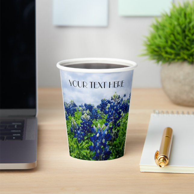 Bluebonnets Blue Flowers Texas texan Floral Paper Cups (Insitu)