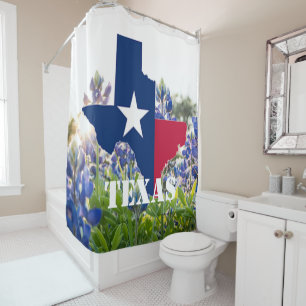Bluebonnets Blue Flowers Texas texan Floral  Shower Curtain
