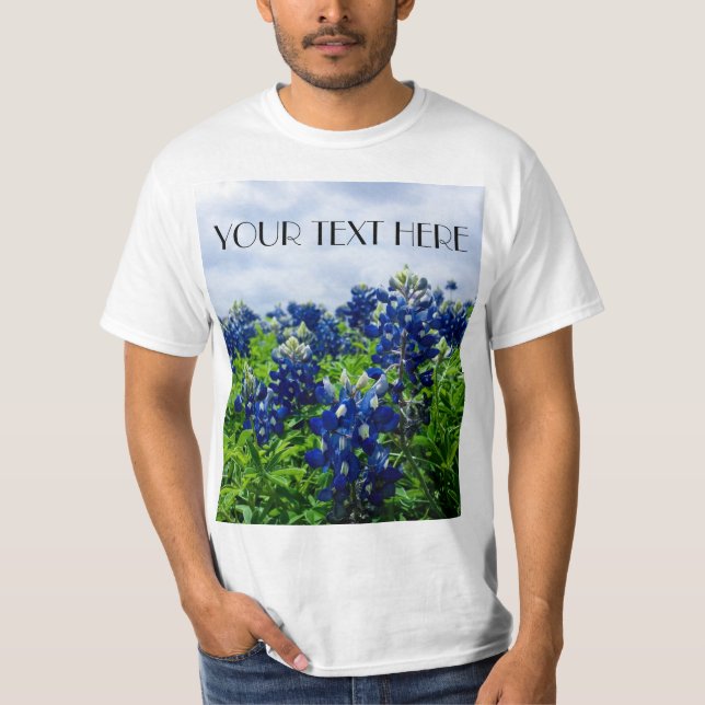 Bluebonnets Blue Flowers Texas texan Floral T-Shir T-Shirt (Front)