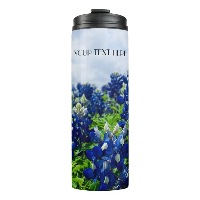 Bluebonnets Blue Flowers Texas texan Floral Thermal Tumbler (Front)