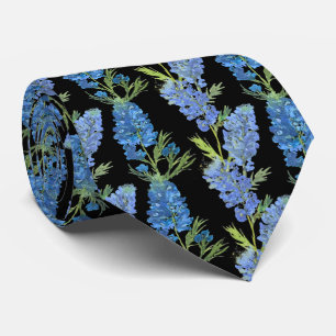 Bluebonnets Blue Flowers Texas Texan Floral Tie