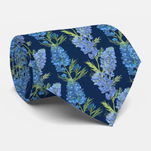 Bluebonnets Blue Flowers Texas Texan Floral  Tie