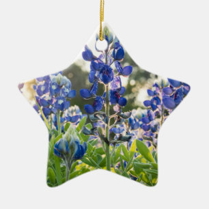 Bluebonnets Blue Flowers Texas Texan Lupine Ceramic Tree Decoration