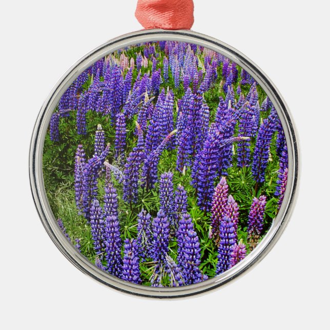 Bluebonnets Blue Flowers Texas Texan Lupine Metal Tree Decoration (Front)