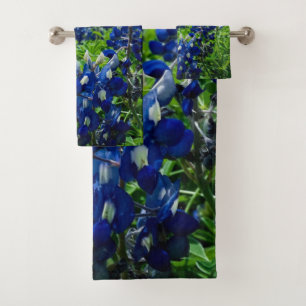 Bluebonnets Blue Flowers Texas Texan State Floral Bath Towel Set