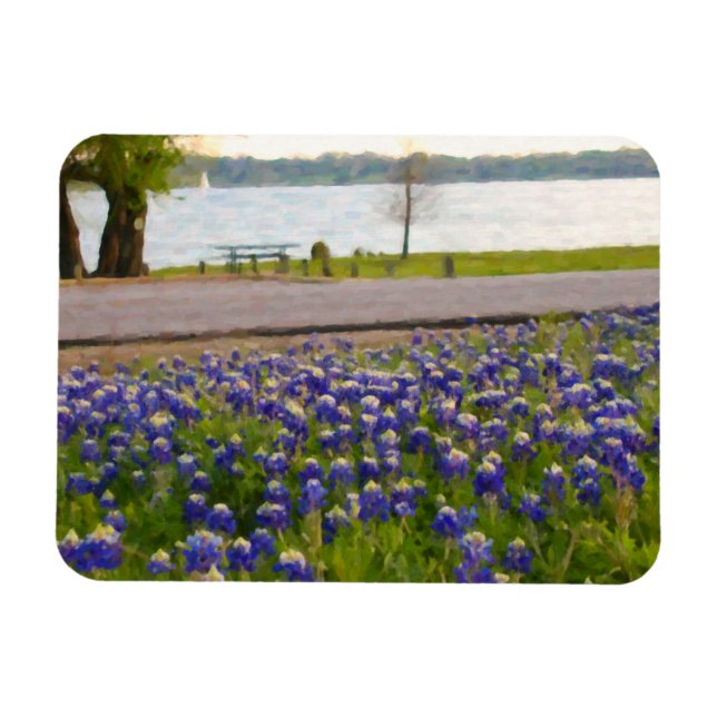 Bluebonnets by the Lake Magnet (Horizontal)