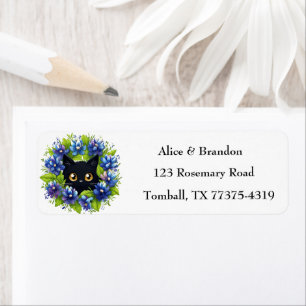 Bluebonnets Cat Texas Flowers Lupine Watercolor