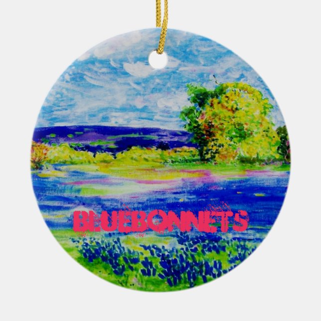bluebonnets ceramic tree decoration (Front)