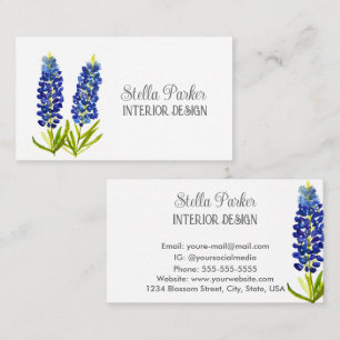 Bluebonnets Elegant Floral Texas Business Card