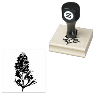 Bluebonnets Floral Rustic Vintage Craft Art Cute Rubber Stamp