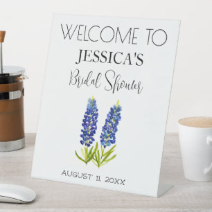 Bluebonnets Flowers Bridal Shower Welcome Sign