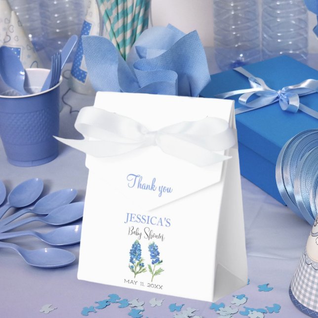 Bluebonnets Flowers Texas Baby Shower Girl Favour Box (Creator Uploaded)