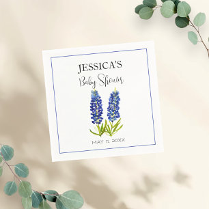 Bluebonnets Flowers Texas Baby Shower Girl Napkin