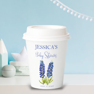 Bluebonnets Flowers Texas Baby Shower Girl Paper Cups