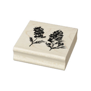 Bluebonnets Flowers Wildflowers Lupine Texas  Rubber Stamp