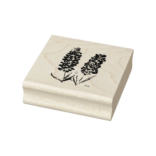 Bluebonnets Flowers Wildflowers Lupine Texas  Rubber Stamp (Stamp)