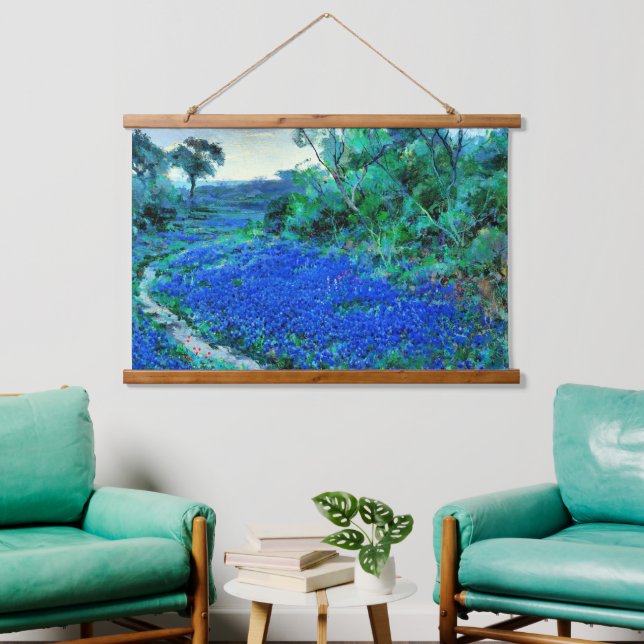 Bluebonnets in the Misty Morning Hanging Tapestry (Living Room)