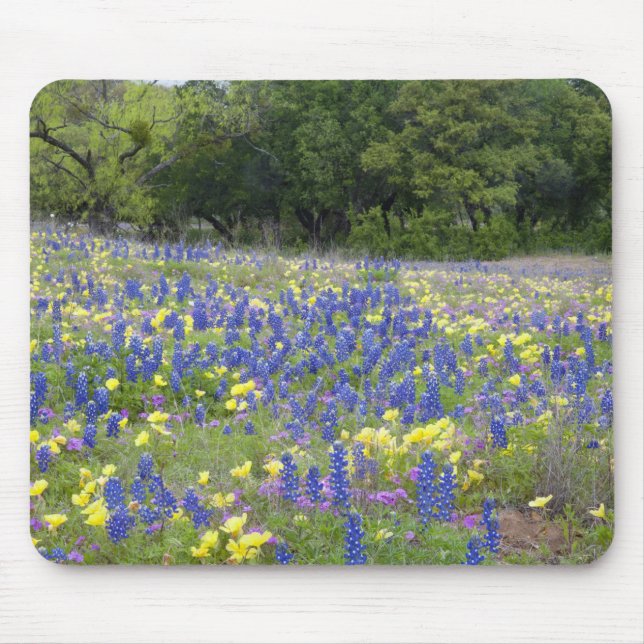 Bluebonnets, primrose, and phlox mouse mat (Front)