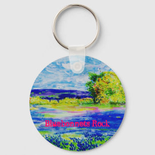 Bluebonnets Rock Key Ring