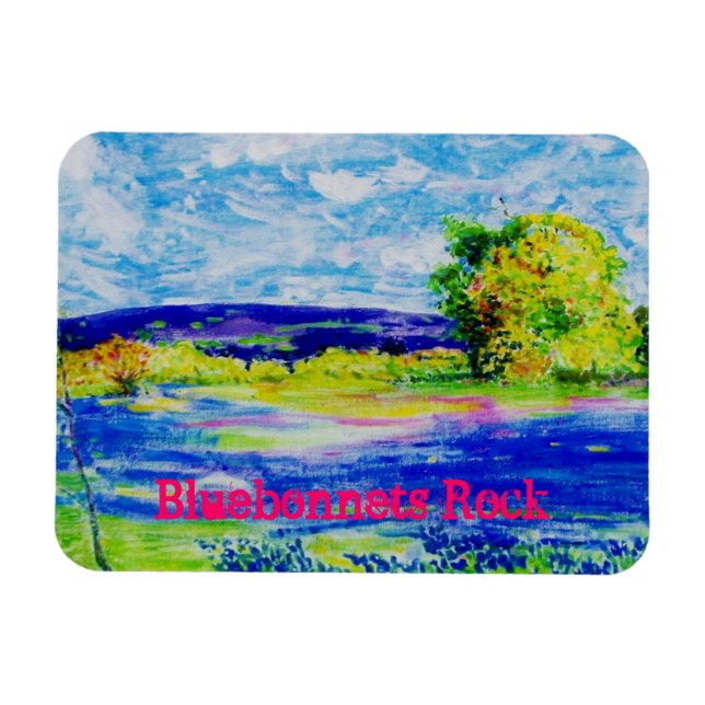Bluebonnets Rock Magnet (Horizontal)