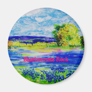 Bluebonnets Rock Magnet