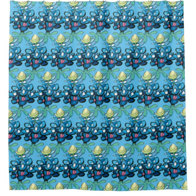 Bluebonnets Shower Curtain (Front)
