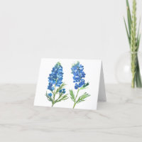 Bluebonnets Texas Blue Floral vintage watercolor