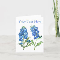 Bluebonnets Texas Blue Floral vintage watercolor