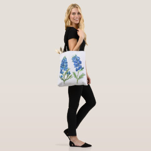 Bluebonnets Texas Blue Floral vintage watercolor Tote Bag