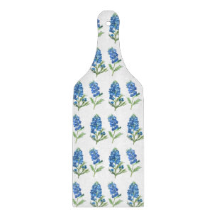 Bluebonnets Texas Blue Flowers Watercolor Cutting Board