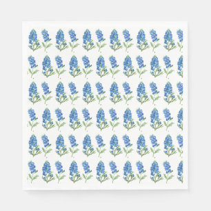 Bluebonnets Texas Blue Flowers Watercolor Napkin