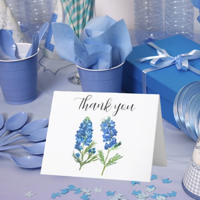 Bluebonnets Texas Flowers Baby Shower Thank you  Card (Creator Uploaded)