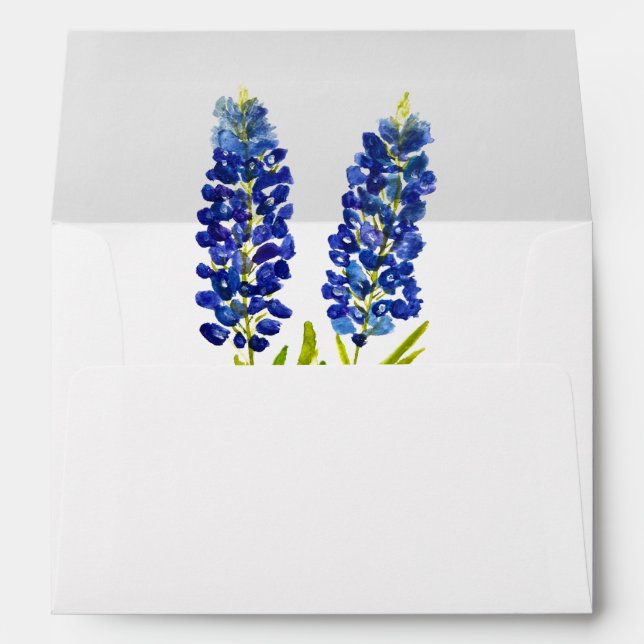 Bluebonnets Texas Flowers Floral Return Address Envelope (Back (Bottom))