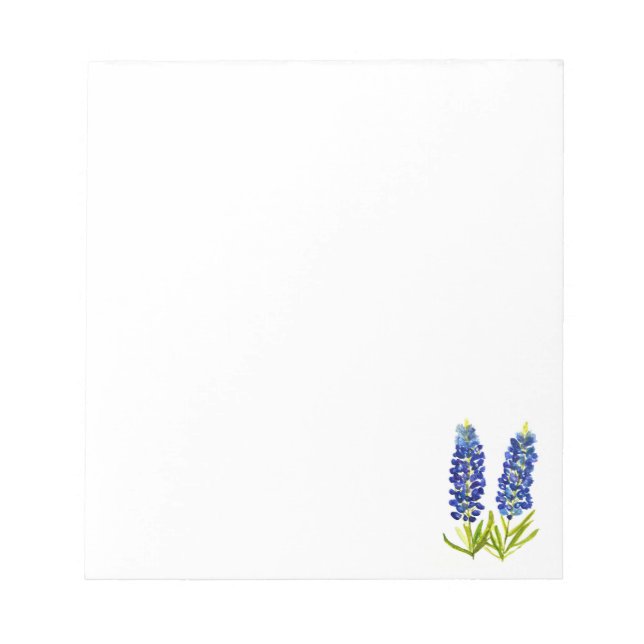 Bluebonnets Texas State Flower Blue Wildflower  Notepad (Front)