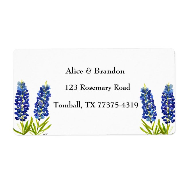 Bluebonnets Texas State Flowers Lupine Watercolor (Front)