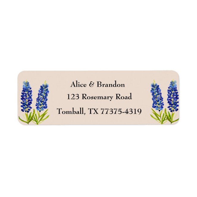 Bluebonnets Texas State Flowers Lupine Watercolor  (Front)