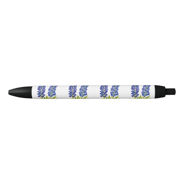Bluebonnets Texas State Flowers Lupine Watercolor Black Ink Pen (Front)