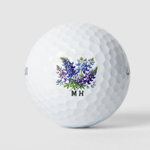 Bluebonnets Texas State Flowers Lupine Watercolor Golf Balls