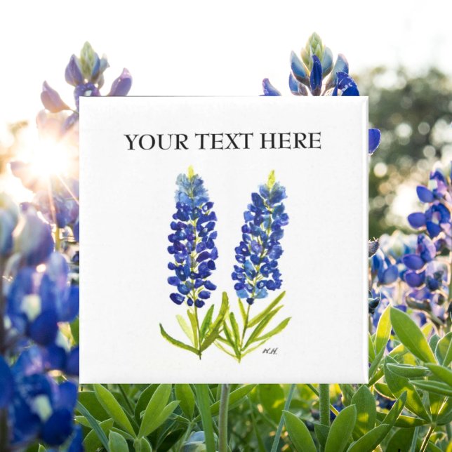 Bluebonnets Texas State Flowers Lupine Watercolor Magnet (Creator Uploaded)