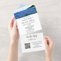 Bluebonnets Texas Texan Elegant QR Code Wedding Al