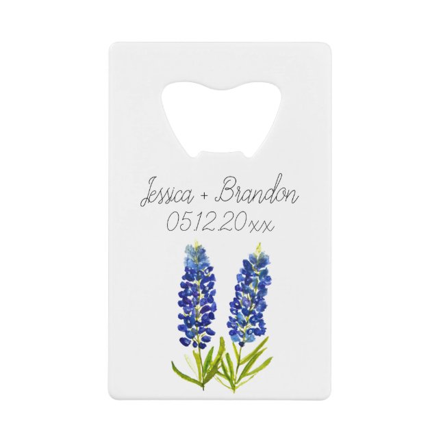 Bluebonnets Watercolor Blue Flower Floral Wedding (Front)