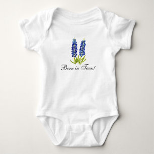 Bluebonnets watercolor Floral Girly Baby bodysuit