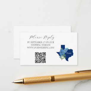 Bluebonnets Watercolor Flowers Floral Wedding  Enclosure Card