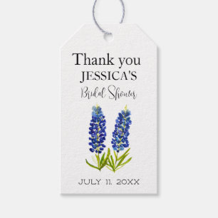 Bluebonnets Wildflower Blue Flowers Bridal Shower Gift Tags