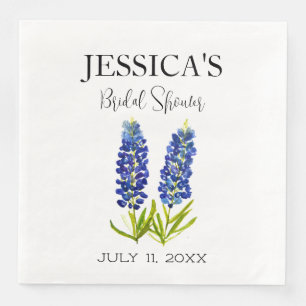 Bluebonnets Wildflower Blue Flowers Bridal Shower Napkin
